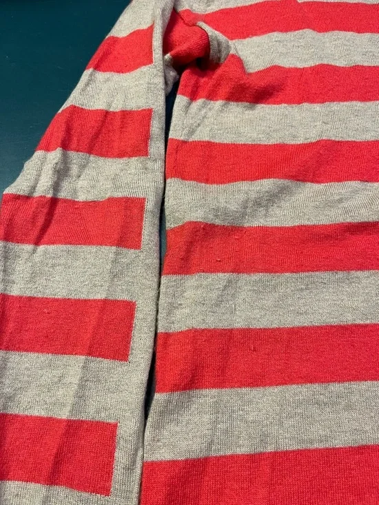 C&C California Striped Red and Tan Cashmere Blend Sweater (149) - Picture 11 of 13